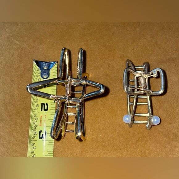 Celestial Crescent Moon and Stars Hair Clips - Picture 2 of 3